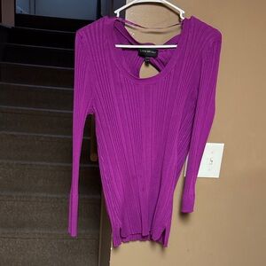Lane Bryant Magenta Ribbed Top